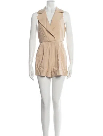 Pre-owned Alice And Olivia Linen Romper In Neutrals
