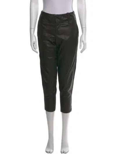 Pre-owned Alice And Olivia Linen Skinny Leg Pants In Black