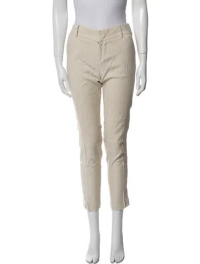 Pre-owned Alice And Olivia Linen Skinny Leg Pants In Neutral