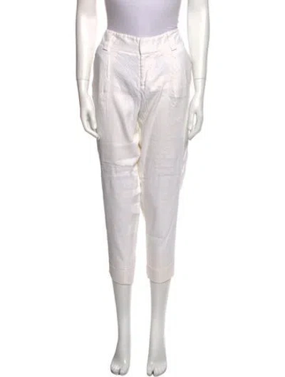 Pre-owned Alice And Olivia Linen Straight Leg Pants In Neutral