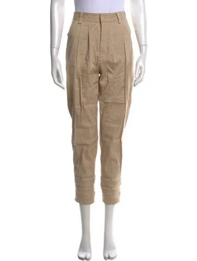 Pre-owned Alice And Olivia Linen Straight Leg Pants In Neutral