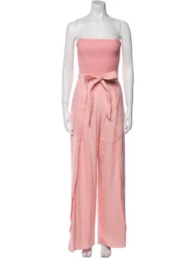 Pre-owned Alice And Olivia Linen Strapless Jumpsuit In Pink