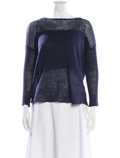 Pre-owned Alice And Olivia Linen Striped Sweater In Blue