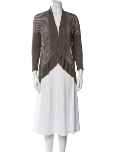 Pre-owned Alice And Olivia Linen Striped Sweater In Brown