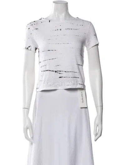 Pre-owned Alice And Olivia Linen Tie-dye Print T-shirt In Neutrals