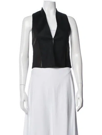 Pre-owned Alice And Olivia Linen Vest In Black