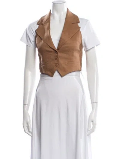 Pre-owned Alice And Olivia Linen Vest W/ Tags In Neutral