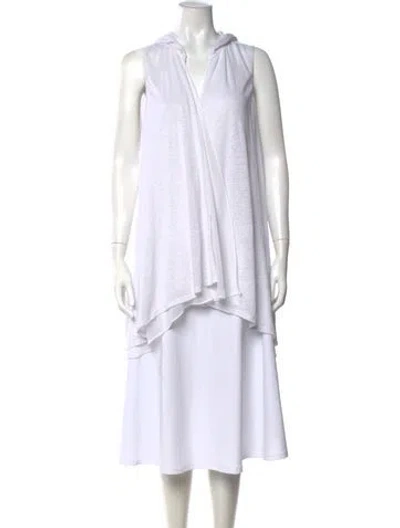 Pre-owned Alice And Olivia Linen V-neck Sweater In White
