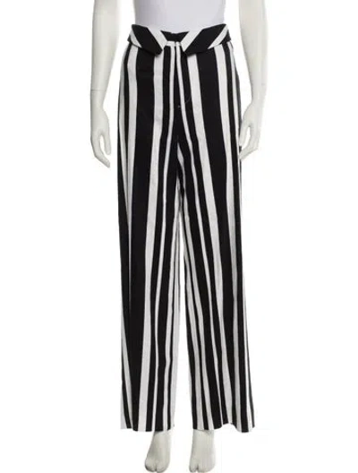 Pre-owned Alice And Olivia Linen Wide Leg Pants In Black