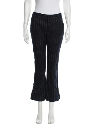 Pre-owned Alice And Olivia Linen Wide Leg Pants In Black