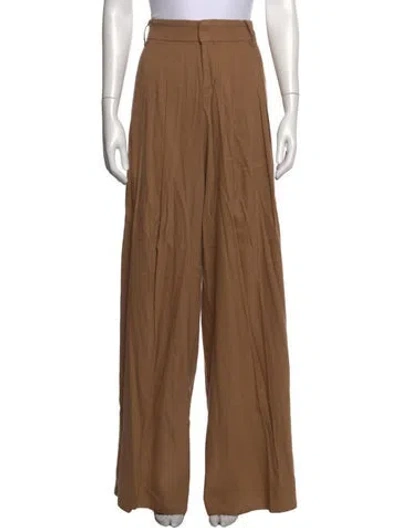 Pre-owned Alice And Olivia Linen Wide Leg Pants In Brown