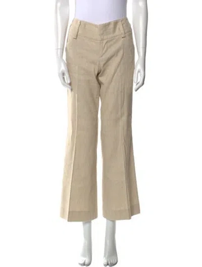 Pre-owned Alice And Olivia Linen Wide Leg Pants In Gold