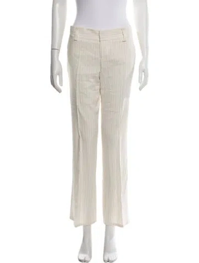Pre-owned Alice And Olivia Linen Wide Leg Pants In Gold