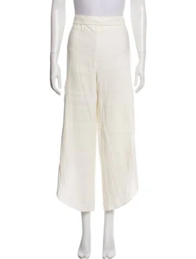 Pre-owned Alice And Olivia Linen Wide Leg Pants In Neutral