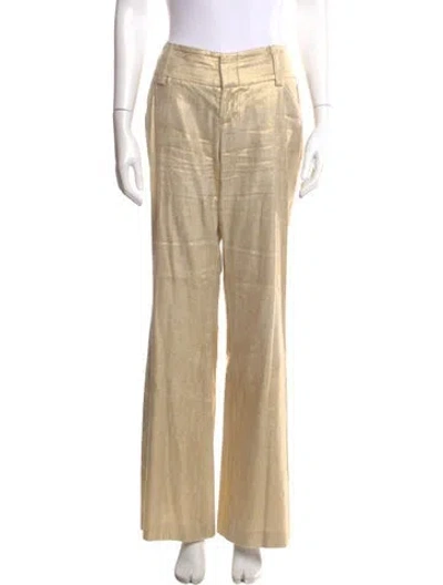 Pre-owned Alice And Olivia Linen Wide Leg Pants In Neutral
