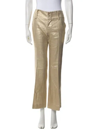 Pre-owned Alice And Olivia Linen Wide Leg Pants In Neutral