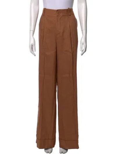 Pre-owned Alice And Olivia Linen Wide Leg Pants In Neutrals