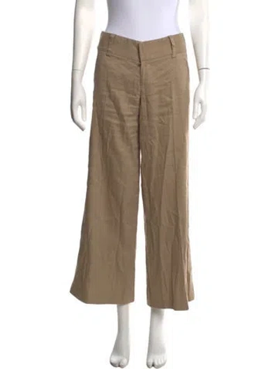 Pre-owned Alice And Olivia Linen Wide Leg Pants In Neutrals