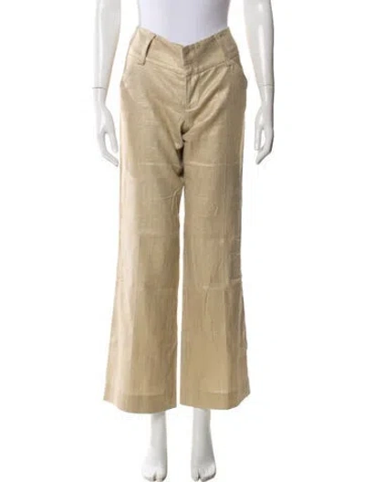 Pre-owned Alice And Olivia Linen Wide Leg Pants In Neutrals