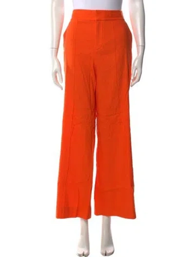 Pre-owned Alice And Olivia Linen Wide Leg Pants In Orange