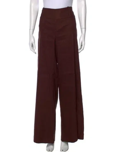 Pre-owned Alice And Olivia Linen Wide Leg Pants W/ Tags In Brown