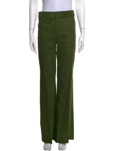 Pre-owned Alice And Olivia Linen Wide Leg Pants W/ Tags In Green