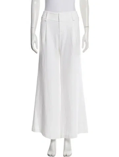 Pre-owned Alice And Olivia Linen Wide Leg Pants In White