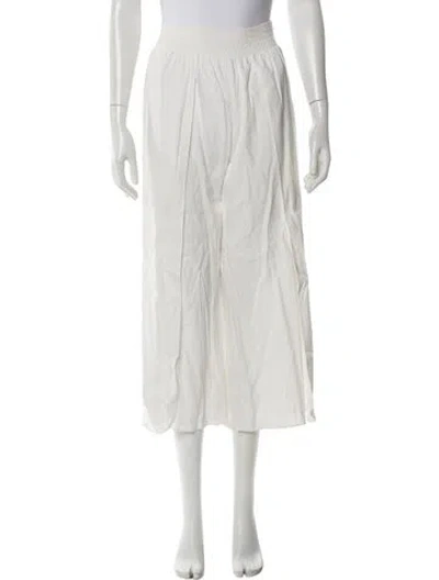 Pre-owned Alice And Olivia Linen Wide Leg Pants In White