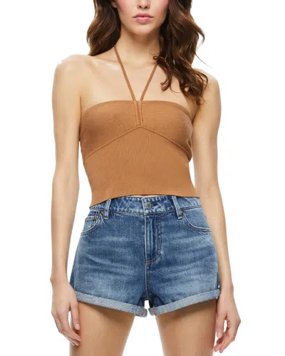 ALICE AND OLIVIA LINNIE RUCHED HALTER