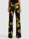 Alice And Olivia Livi Printed Floral Pants In Multi