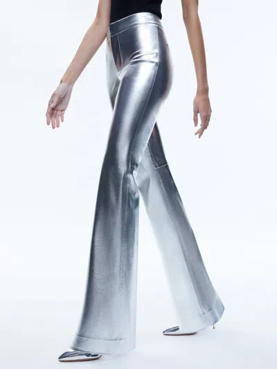 Alice And Olivia Livi Metallic Vegan Leather Pant