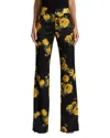 Alice And Olivia Livi Printed Floral Pants In Black