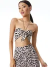 Alice And Olivia Alice + Olivia Livia Halter Top In Leopard-sand