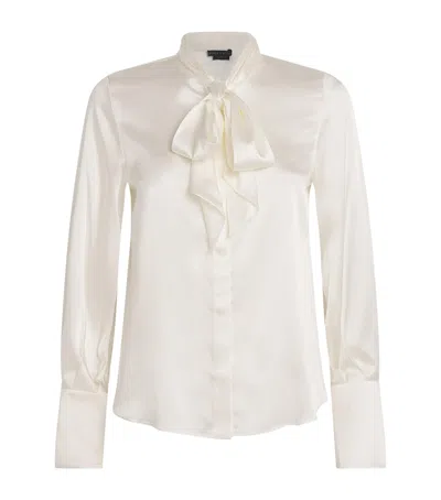 Alice And Olivia Lloyd Tie-neck Blouse In Ivory