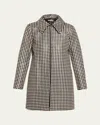 Alice And Olivia Logan Woven Vegan Leather Jacket In Gray