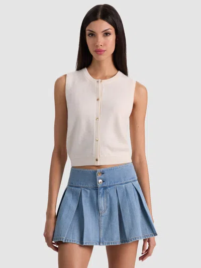 Alice And Olivia Loly Button Front Cashmere Vest In Blue
