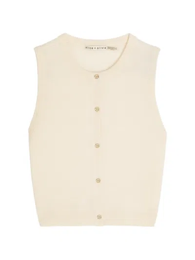 Alice And Olivia Loly Button-up Top In Neutral