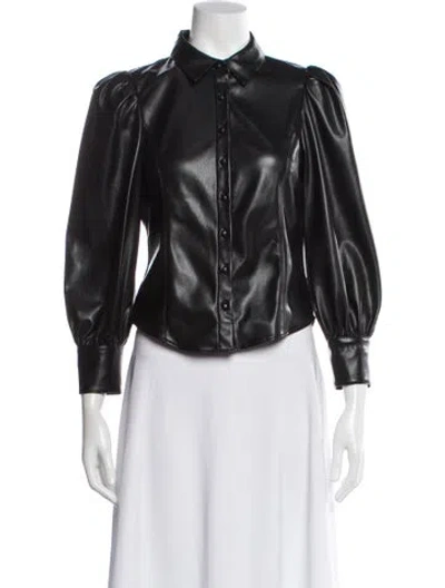 Pre-owned Alice And Olivia Long Sleeve Blouse In Black