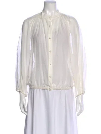 Pre-owned Alice And Olivia Long Sleeve Blouse In Neutral