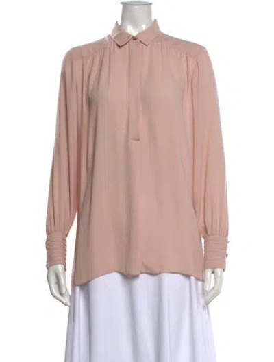 Pre-owned Alice And Olivia Long Sleeve Blouse In Neutral