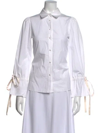 Pre-owned Alice And Olivia Long Sleeve Blouse In Neutral