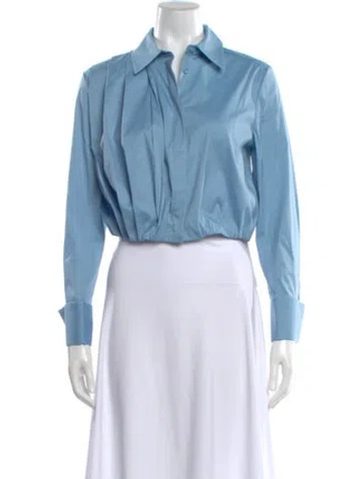 Pre-owned Alice And Olivia Long Sleeve Blouse W/ Tags In Blue