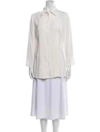 Pre-owned Alice And Olivia Long Sleeve Tunic In White