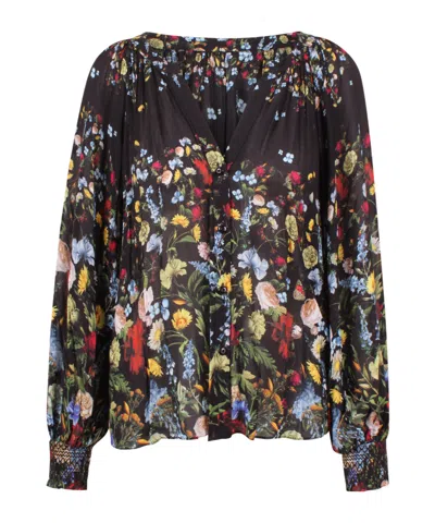 Alice And Olivia Long-sleeved Printed Blouse In Multi