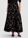 Alice And Olivia Lorena Drop Waist Skirt In Black