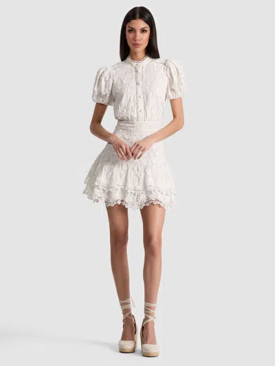 Alice And Olivia Loryn Embroidered Shirt Dress