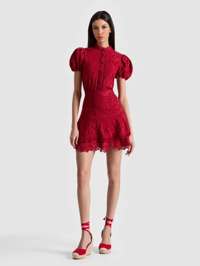 Alice And Olivia Loryn Embroidered Shirt Dress