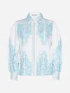ALICE AND OLIVIA LORYN EMBROIDERY COTTON SHIRT