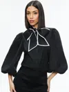 ALICE AND OLIVIA LOU BOW BUTTON DOWN