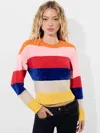 Alice And Olivia Louie Pullover In Multi Stripe